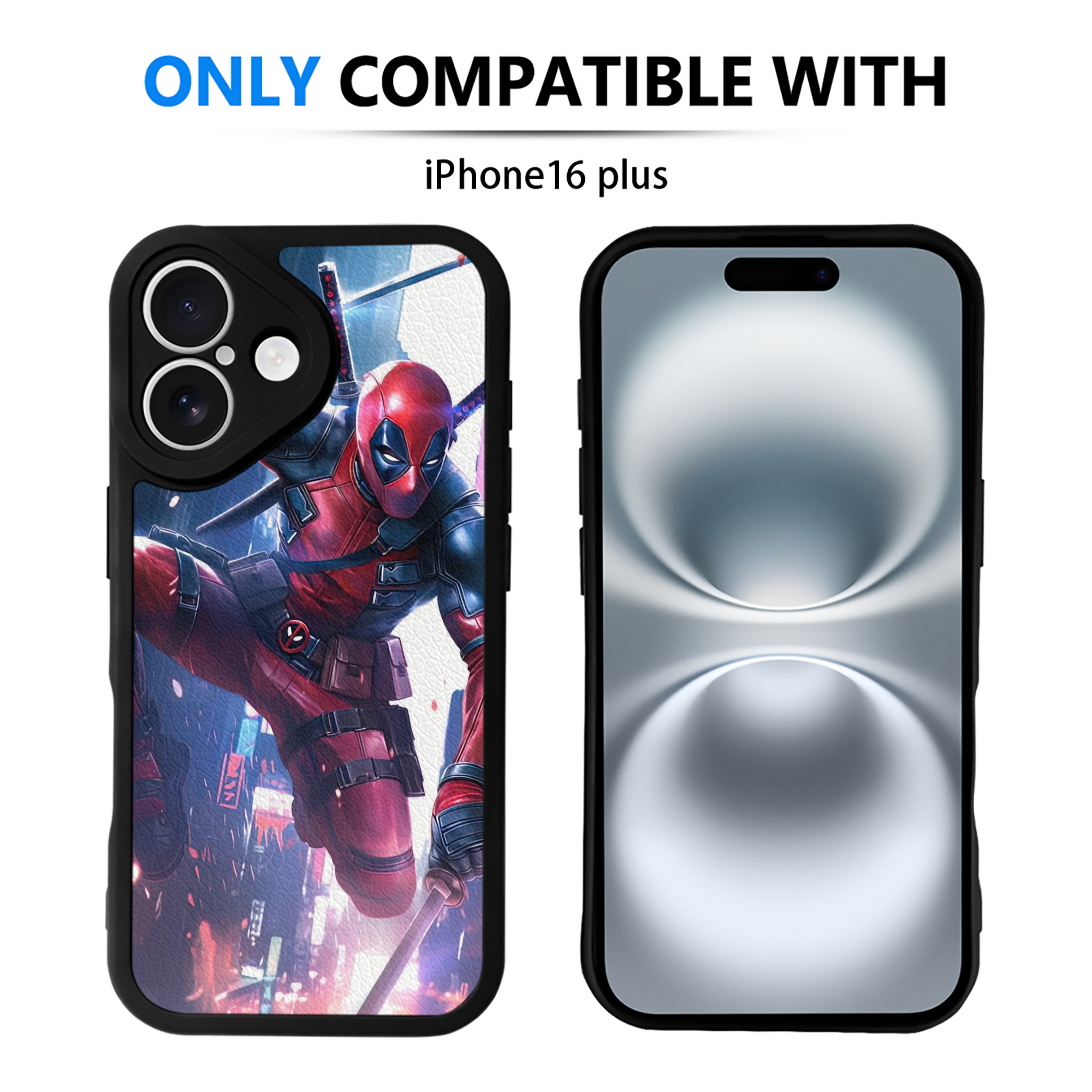 （画像用） Deadpool デッドプール 【iPhone 16シリーズ対応】シリコンスマホケース（レザー調） 材質：シリコン